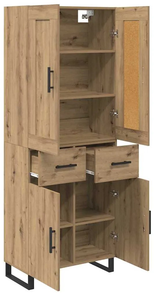 vidaXL Highboard Artisan Oak 69,5 x 34 x 180 εκ. Επεξεργασμένο ξύλο