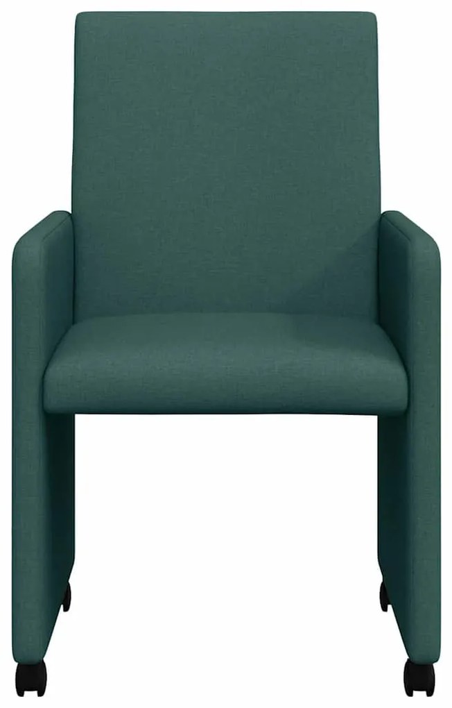 vidaXL Καρέκλα τραπεζαρίας 2 pcs Σκούρο πράσινο 57 x 66 x 94 εκ ύφασμα