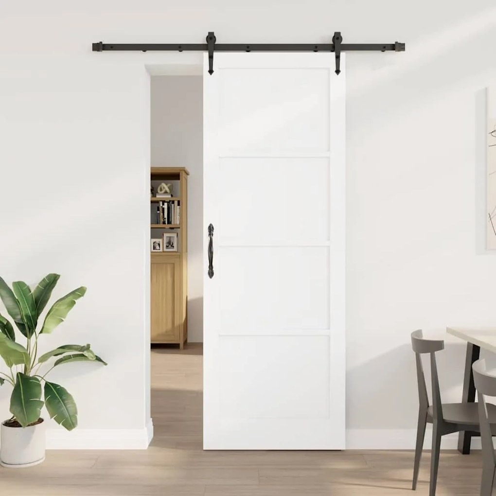 vidaXL Συρόμενη Πόρτα Λευκό και μαύρο 83 x 232 εκ.