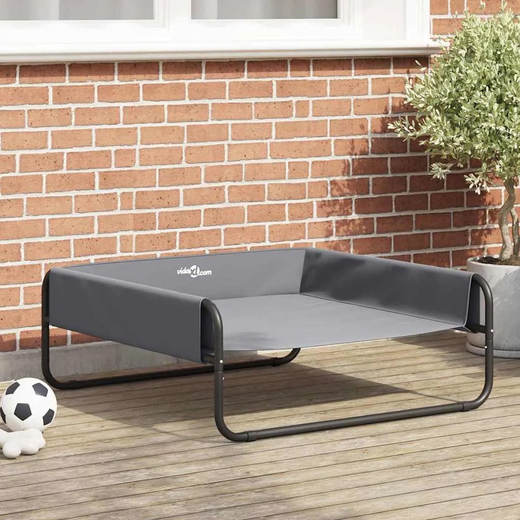 Κρεβάτι Σκύλου Ανοιχτό γκρι 85 x 85 x 33 εκ. Ατσάλι