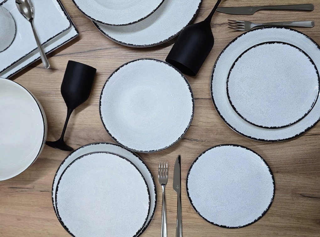 Σερβίτσιο Πιάτων Πορσελάνης Moon Shade Λευκό Oriana Ferelli – 18τμχ