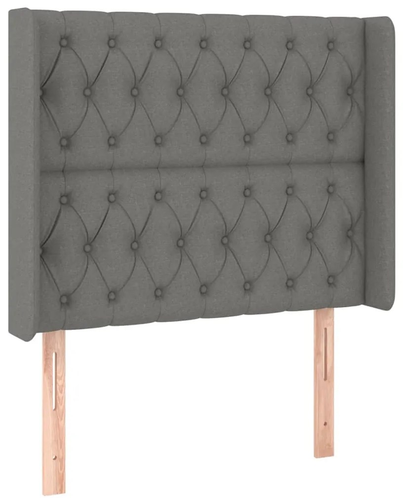 Κεφαλάρι με Πτερύγια Σκούρο Γκρι 93x16x118/128 εκ. Υφασμάτινο 3119899
