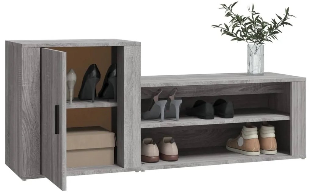 vidaXL Παπουτσοθήκη Γκρι Sonoma 130x35x54 εκ. από Επεξεργασμένο Ξύλο