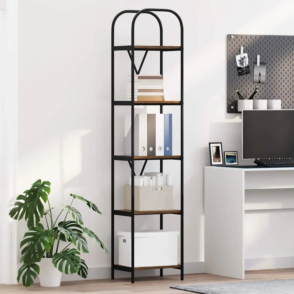 vidaXL Ράφι Βιβλίων Καπνιστή δρυς 40 x 30 x 183 εκ Επεξεργασμένο ξύλο