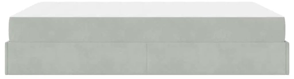 vidaXL Σκελετός κρεβατιού με στρώμα 2 pcs Ανοιχτό γκρι Βελούδο