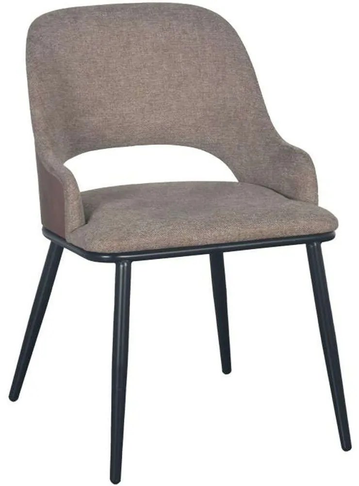 Καρέκλα 617-223-088 48x59x77cm Beige-Black Metal, Fabric