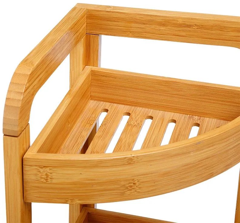 Ραφιέρα επιδαπέδια 3όροφη Jabez bamboo φυσικό 23x23x61εκ