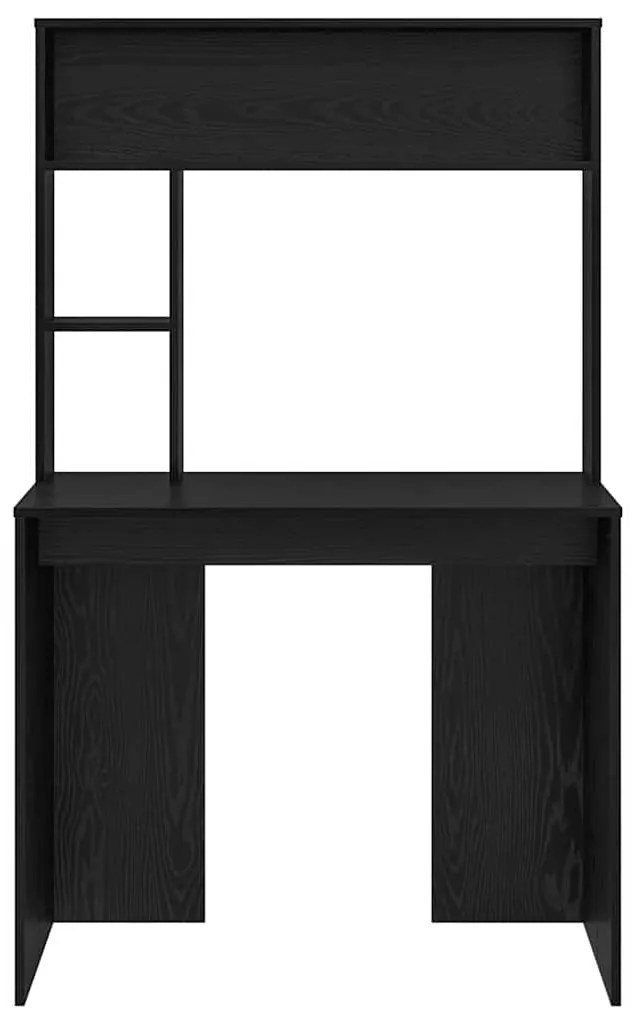 vidaXL Γραφείο με ράφι Μαύρη δρυς 91 x 50 x 149 εκ Επεξεργασμένο ξύλο