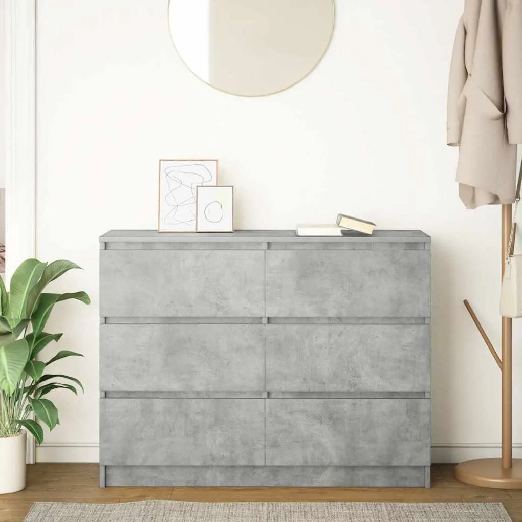 Sideboard Μπετόν Γκρι 100x35x76 cm Κατασκευασμένο ξύλο - Γκρι