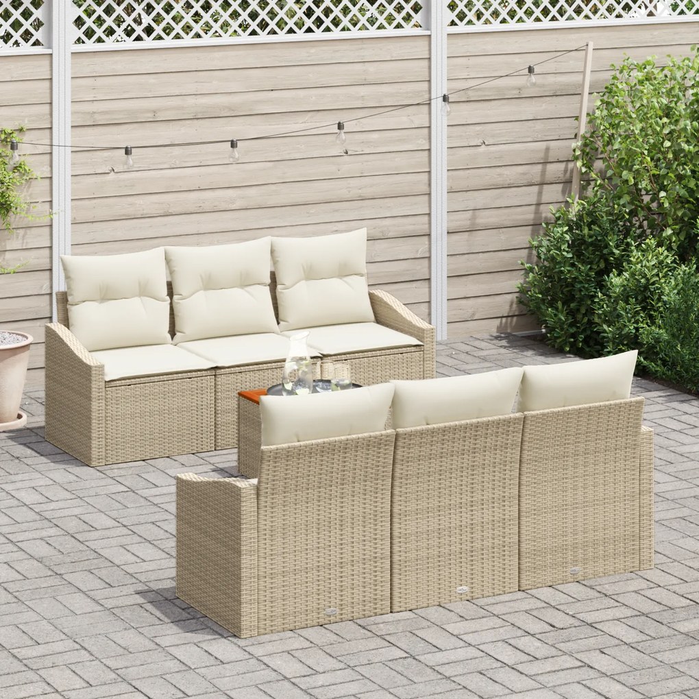 vidaXL ΣΕΤ Καναπέ Κήπου 7 pcs Beige, λευκό 55 x 55 x 37 εκ