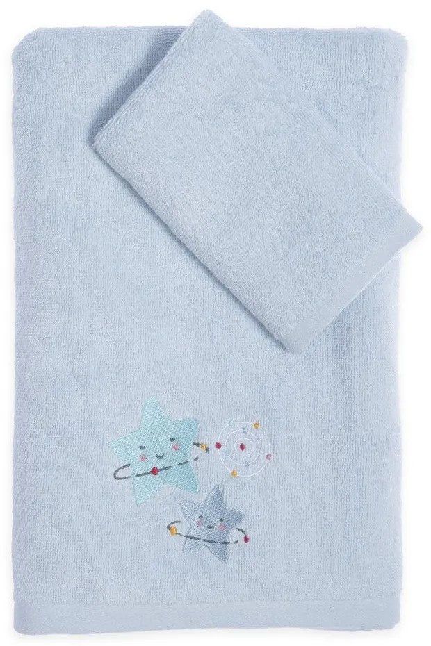 Πετσέτες Βρεφικές Explore The Universe (Σετ 2τμχ) Light Blue Nef-Nef Homeware Σετ Πετσέτες 70x140cm 100% Cotton