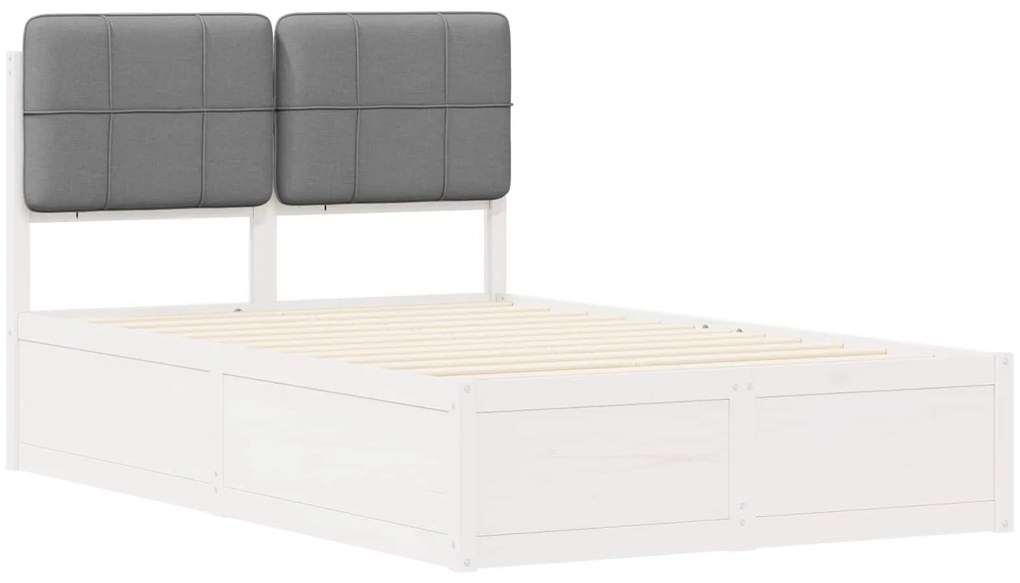 vidaXL Σκελετός Κρεβατιού με Επενδεδυμένο Κεφαλάρι Ανοιχτό γκρι