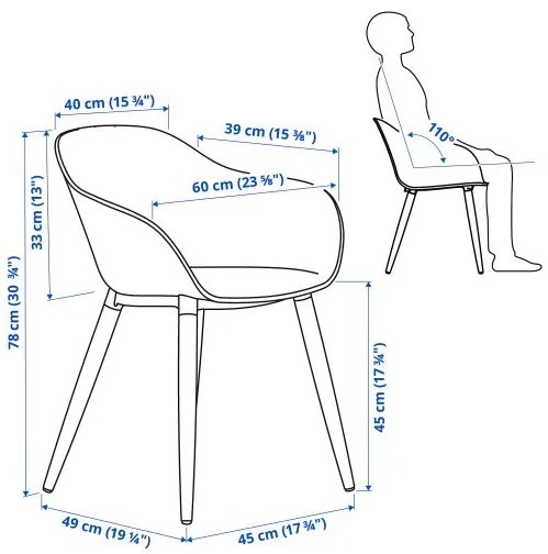 SKANSNÄS/GRÖNSTA τραπέζι και 4 καρέκλες με μπράτσα, 150/205 cm 295.616.51