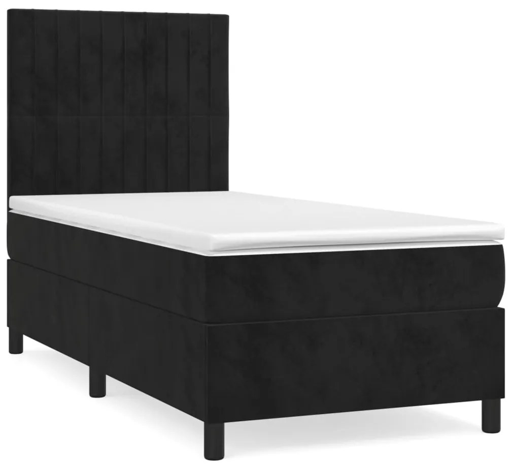 ΚΡΕΒΑΤΙ BOXSPRING ΜΕ ΣΤΡΩΜΑ ΜΑΥΡΟ 100X200 ΕΚ. ΒΕΛΟΥΔΙΝΟ 3143129