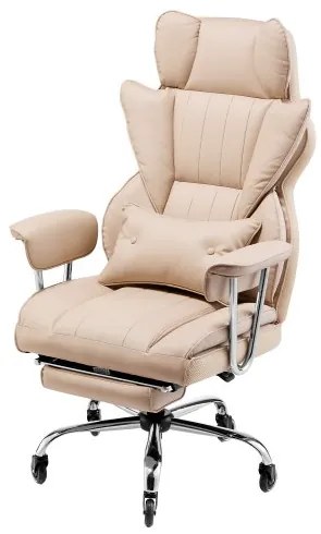 VEVOR Executive Office Chair High Back Chair Footrest &amp; Removable Armrests Brown