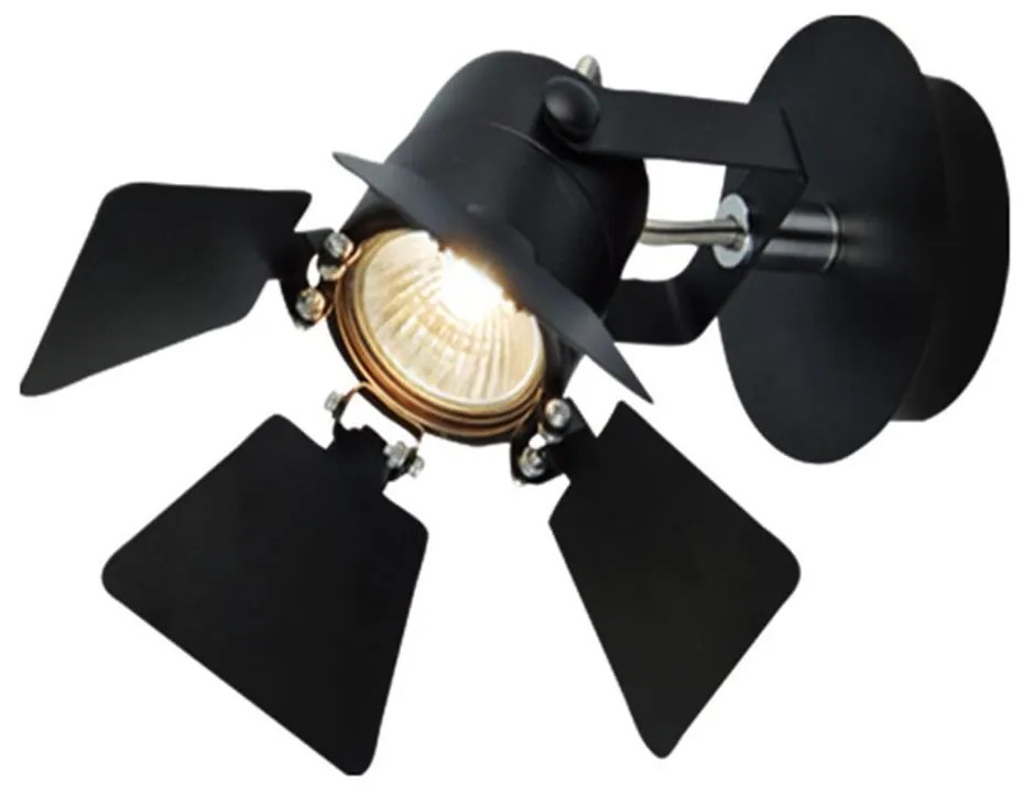 Φωτιστικό Οροφής Spot 77-2208 GU12015A-1R Mystik Black Mat Homelighting Μέταλλο