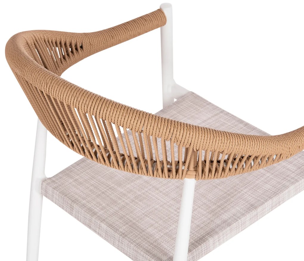 ΠΟΛΥΘΡΟΝΑ BERG HM6284.01 ΑΛΟΥΜΙΝΙΟ &amp; TEXTILENE ΛΕΥΚΟ--P.E.TWISTED RATTAN 55x56x79Υεκ (1 Τεμμάχια)