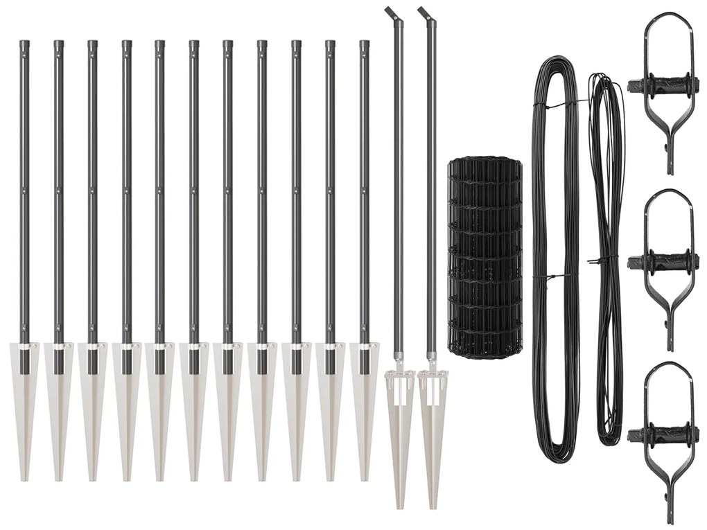 vidaXL Euro Fence με 13 Γάντζους 0.6x25 μ Γαλβανισμένο Χάλυβα Γκρι