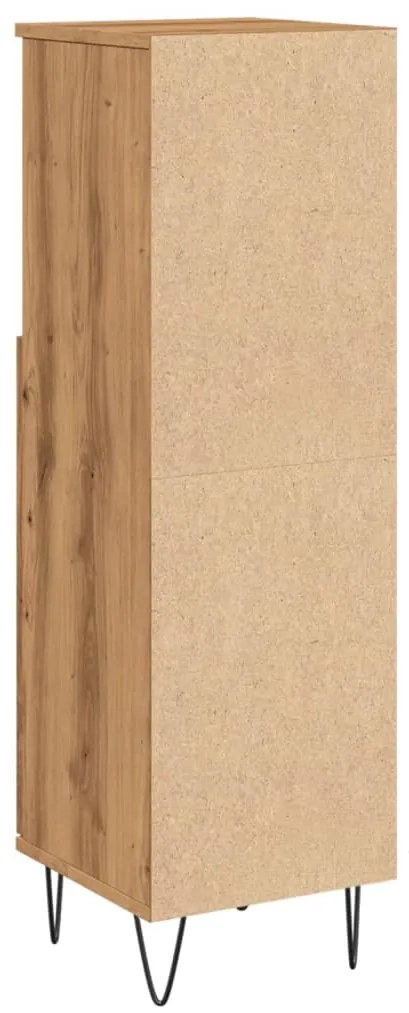 vidaXL Ντουλάπι μπάνιου Δρυς τεχνίτης 30x30x100 cm Κατασκευασμένο ξύλο