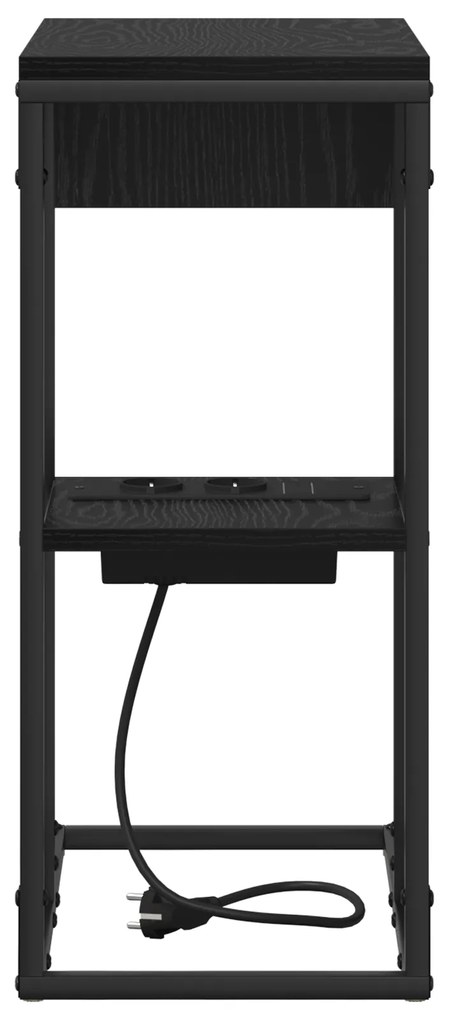vidaXL Κομοδίνο Μαύρη Δρυς 41.5 x 26 x 60.5 εκ Επεξεργασμένο ξύλο