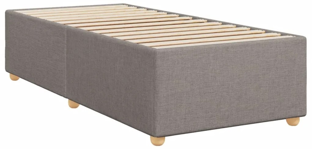 vidaXL Κρεβάτι Boxspring με Στρώμα Taupe 90x200 εκ. Υφασμάτινο