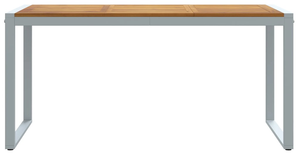vidaXL Εξωτερικό Τραπέζι Φαγητού Γκρι 160x80x75 εκ. Χάλυβας & Μασίφ Ξύλο Ακακίας