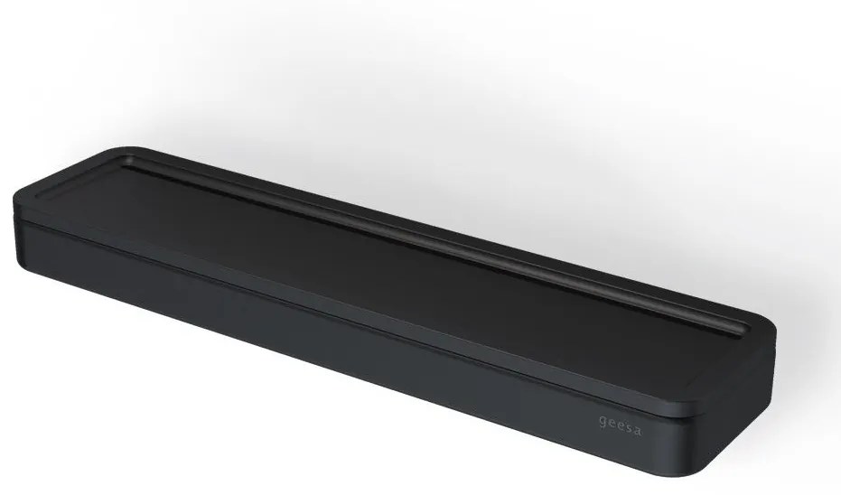 Geesa Frame 8805-400 Black Matt Εταζέρα με Σχισμή Αποστράγγισης 26x6,5x2,5 cm