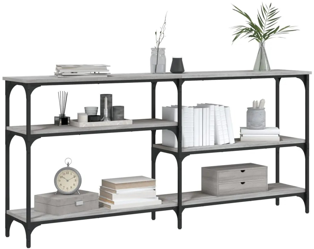 vidaXL Τραπέζι Κονσόλα Γκρι Sonoma 160x29x75 εκ. Επεξεργασμένο Ξύλο