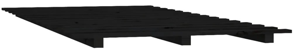 vidaXL Πλαίσιο Κρεβατιού Μαύρο 75 x 190 εκ. από Μασίφ Ξύλο Πεύκου