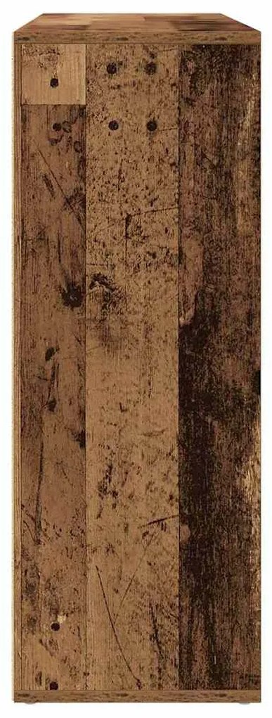 vidaXL Πλαϊνό γραφείο με συρτάρι 2 pcs Παλιό ξύλο 60 x 31 x 84 εκ.