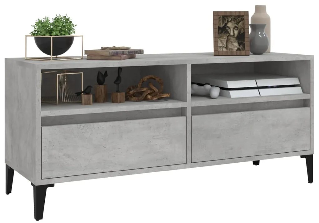 vidaXL Έπιπλο Τηλεόρασης Γκρι Σκυρ. 100 x 34,5 x 44,5 εκ. Επεξ. Ξύλο