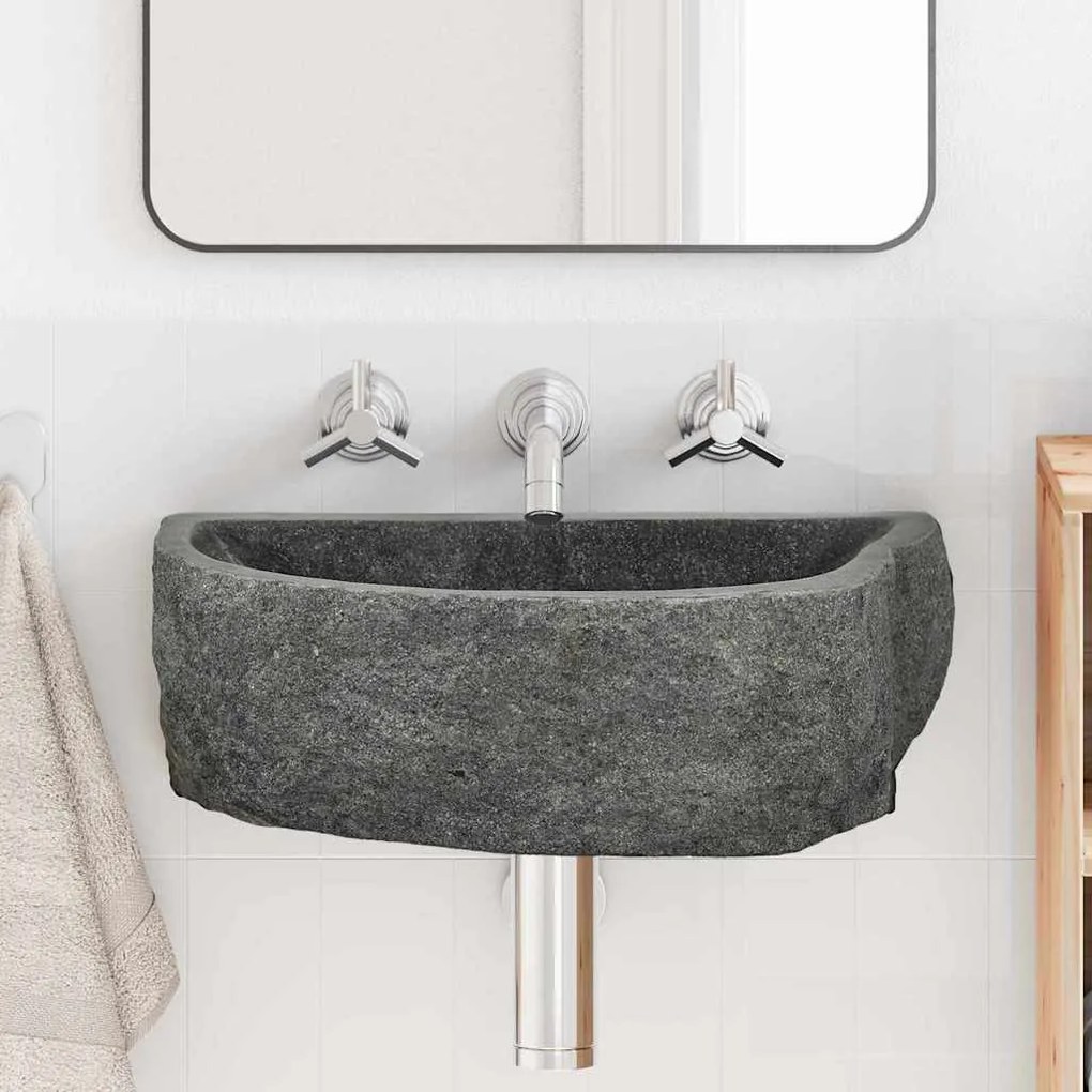vidaXL Κρεμαστή Λεκάνη Γκρι (38-45) x (30-35) x 15 εκ. Πέτρα Ποταμού