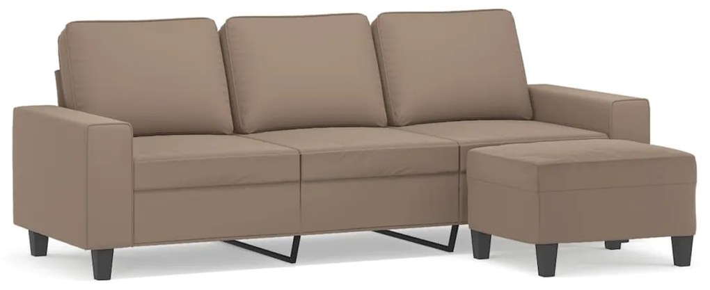 vidaXL Καναπές Τριθέσιος Taupe 180 εκ. από Μικροΐνες με Υποπόδιο
