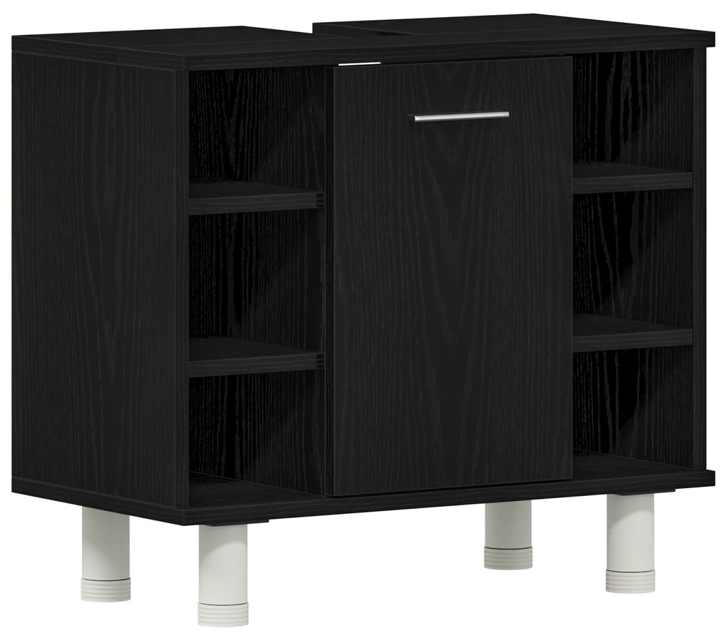 vidaXL Ντουλάπι Μπάνιου Μαύρο Δρυς 60x32x54 εκ. Επεξεργασμένο Ξύλο