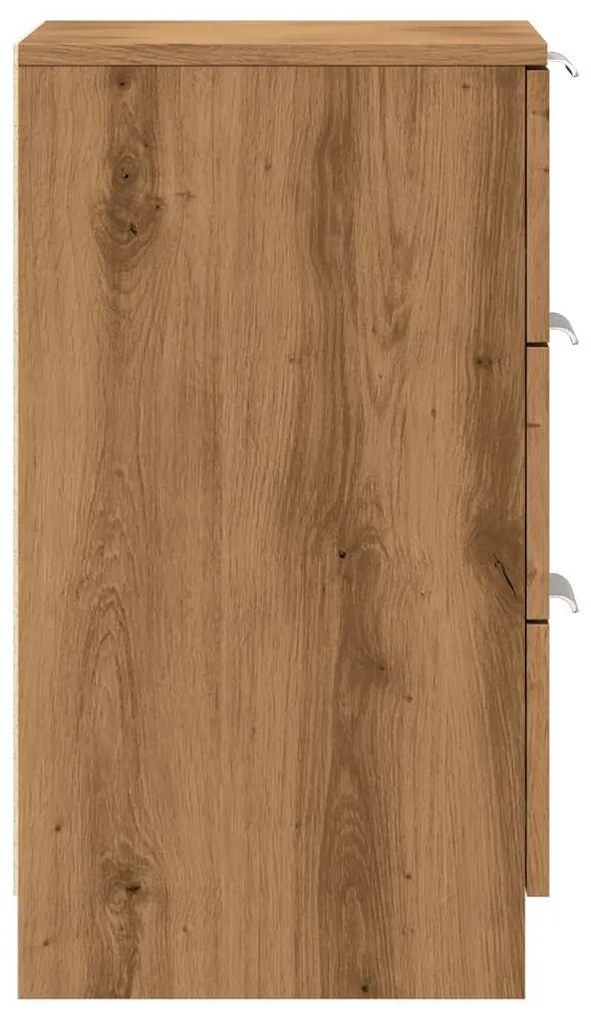 Κομοδίνα 2 τεμ.Αρτισιανή Δρυς 40x36x65 εκ. Επεξ. Ξύλο - Καφέ