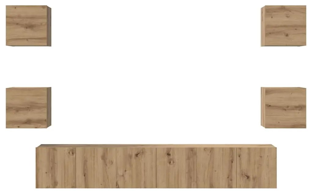 vidaXL Σετ επίπλου τηλεόρασης 7 pcs artisan δρυς 60 x 30 x 30 cm
