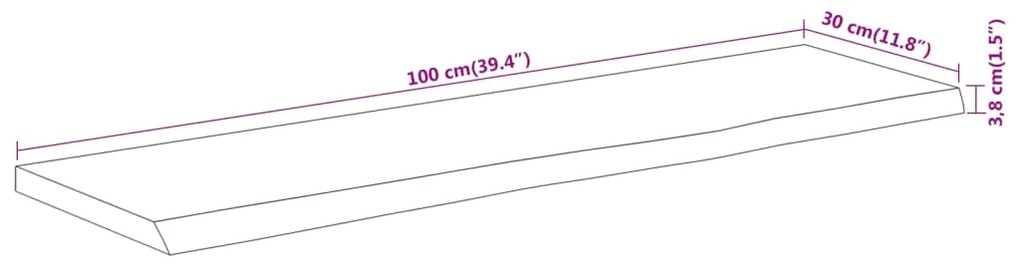 ΡΑΦΙ ΕΠΙΤΟΙΧΙΟ ΟΡΘ. LIVE EDGE 100X30X3,8 ΕΚ. ΜΑΣΙΦ ΞΥΛΟ ΑΚΑΚΙΑΣ 370288