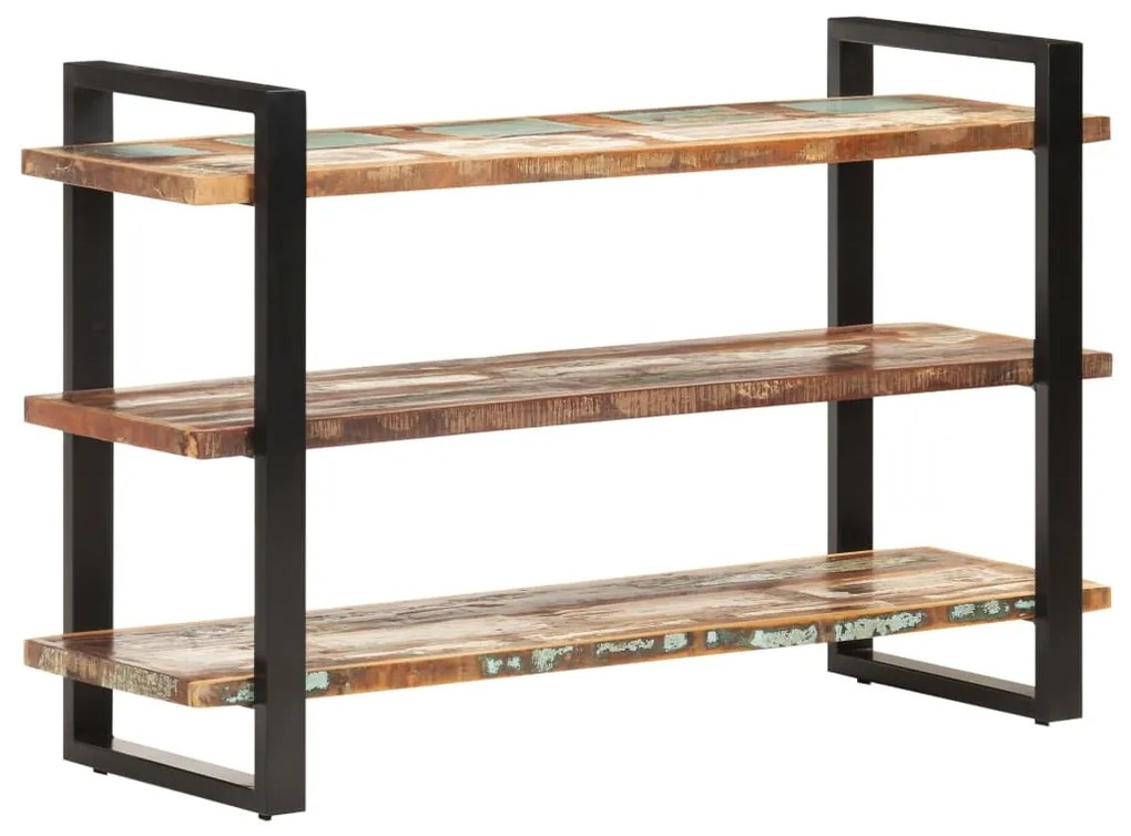 Ραφιέρα με 3 Ράφια 120 x 40 x 75 εκ. Μασίφ Ανακυκλωμένο Ξύλο - Πολύχρωμο