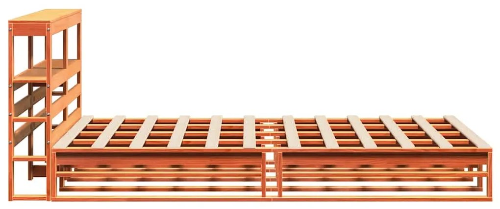 vidaXL Σκελετός Κρεβατιού Χωρίς Στρώμα Καφέ 140x200 Μασίφ Ξύλο Πεύκου