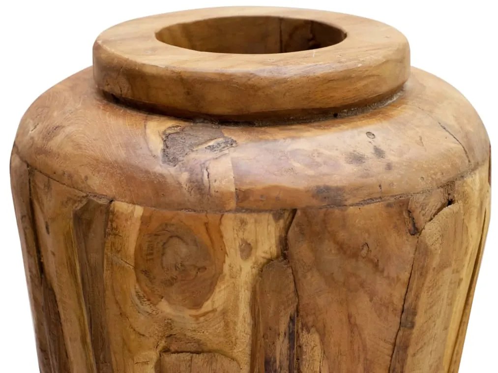 vidaXL Βάζο Διακοσμητικό 40 x 80 εκ. από Μασίφ Ξύλο Teak