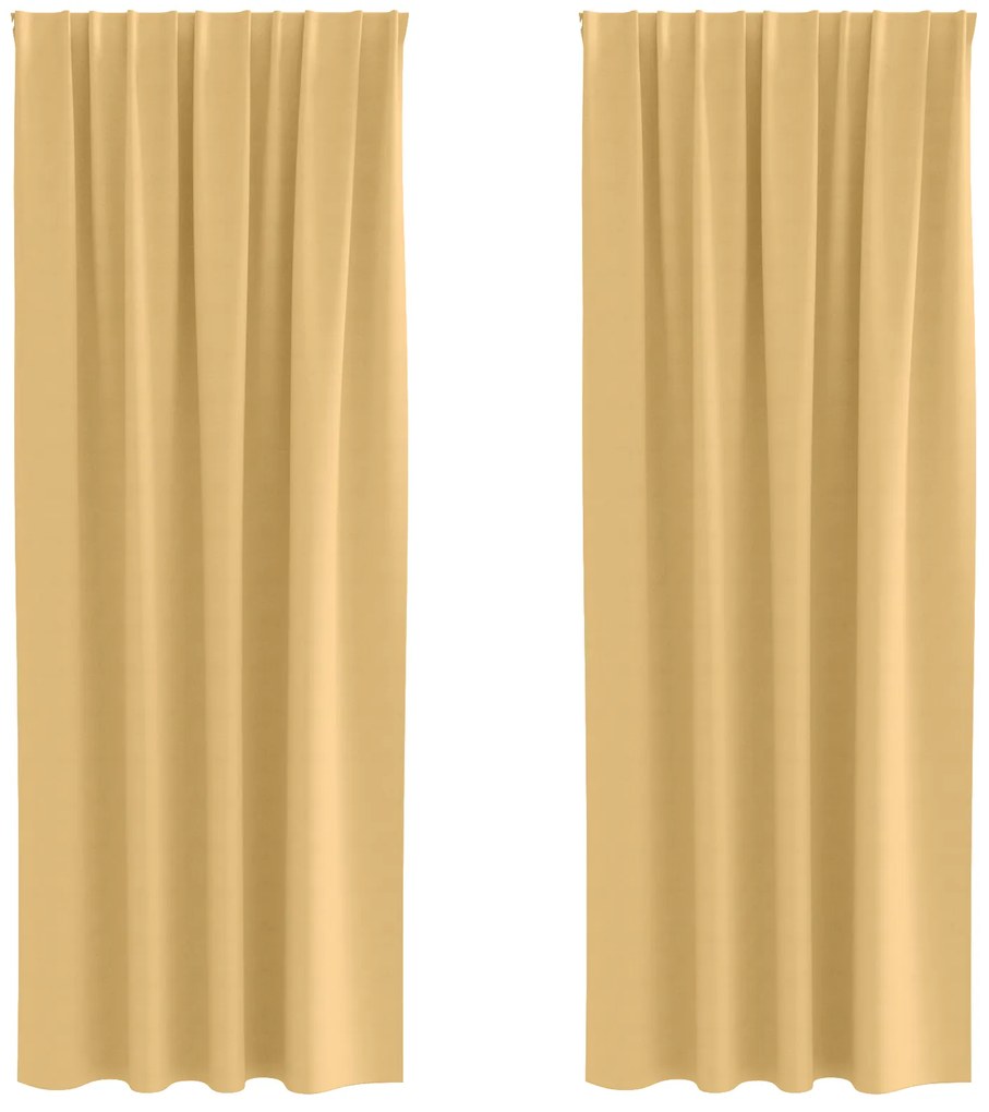 vidaXL Κουρτίνες με κουρτίνες 2 pcs Μπεζ 225 x 140 εκ. Πολυεστέρας