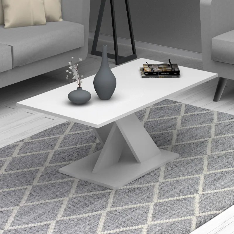 Τραπεζάκι σαλονιού Marcello Megapap χρώμα λευκό 110x55x47εκ.