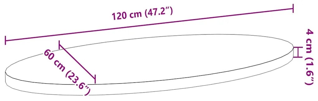 ΕΠΙΤΡΑΠΕΖΙΑ ΕΠΙΦΑΝΕΙΑ ΑΝΟΙΧΤΟ ΚΑΦΕ 120X60X4 ΕΚ. ΞΥΛΟ ΔΡΥΟΣ ΟΒΑΛ 4009051