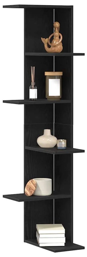 vidaXL Γωνιακή Ράφια με ράφι Μαύρη δρυς 36.5 x 36.5 x 140 εκ.