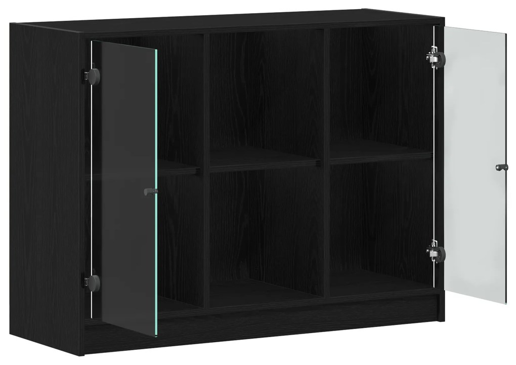 vidaXL Μπουφέ Μαύρο Δρυς 102x37x75,5 εκ Κατασκευασμένο Ξύλο
