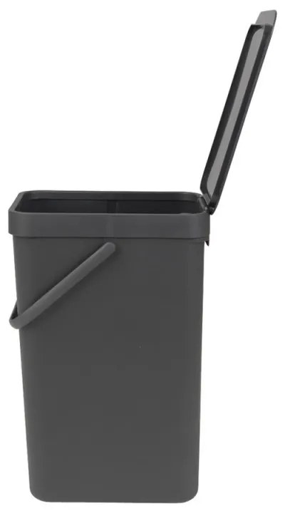 Brabantia Sort&Go κάδος χωριστής συλλογής 648978, 16 l, Χειρολαβή, Επιτοίχιος, Σκούρο γκρι