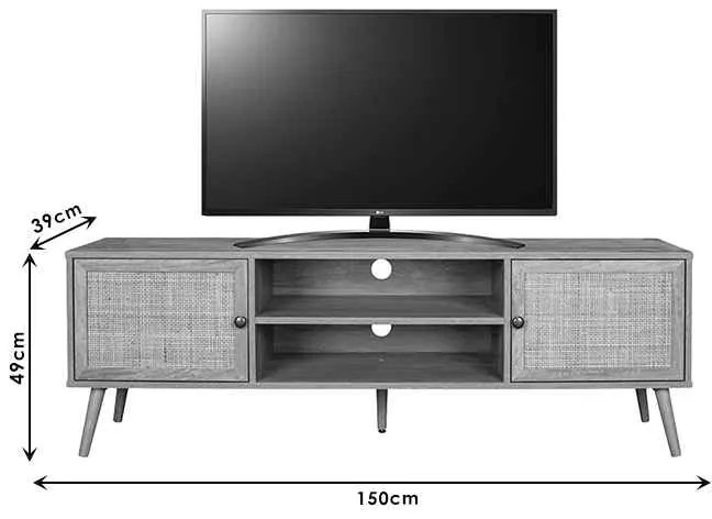 Έπιπλο τηλεόρασης Oslo pakoworld sonoma 150x39x49εκ