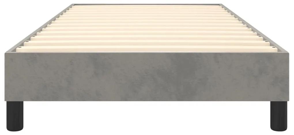 Πλαίσιο Κρεβατιού Boxspring Ανοιχτό Γκρι 90x190 εκ. Βελούδινο - Γκρι