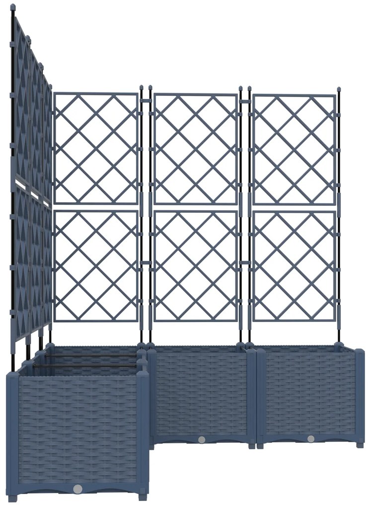 vidaXL Κηποτινάκι με Τρέλα 5 pcs Γκρι 120 x 120 x 143 εκ. PP