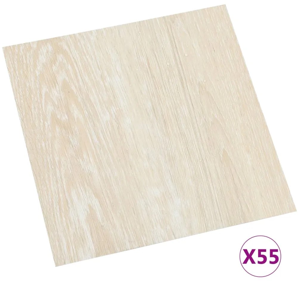 vidaXL Δάπεδο Αυτοκόλλητο Μπεζ 55 τεμ. 5,11 μ² από PVC